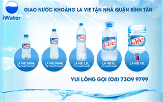 Đại lý nước khoáng LaVie quận Bình Tân, điện thoại (08) 7309 9799