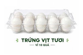 Trứng vịt tươi vỉ 10 quả – Tiện lợi cho nhu cầu sử dụng hằng ngày