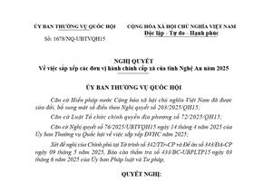 Danh sách đơn vị hành chính cấp phường, xã tỉnh Nghệ An (Cập nhật tháng 6/2025)