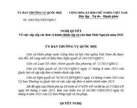 Danh sách đơn vị hành chính cấp phường, xã tỉnh Thái Nguyên (Cập nhật tháng 6/2025)