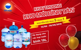 Chương trình khuyến mãi mua 5 bình tặng 1 bình nhân dịp khai trương điểm kho mới Bình Tân