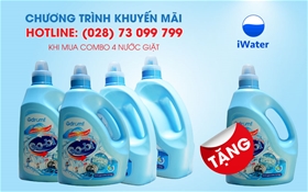Mua 4 can nước giặt 2 trong 1 Go Bi xanh tặng 1 can cùng loại giá 800, 000đ